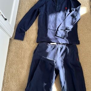 Polo sweatpants and long sleeve shirt combination